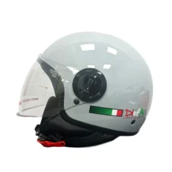 Casco Jet Dieffe DF2003 Shiny Grigio Chiaro Lucido