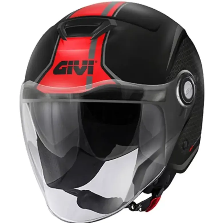 Casco Jet Givi 12.5 Touch Nero Opaco Rosso