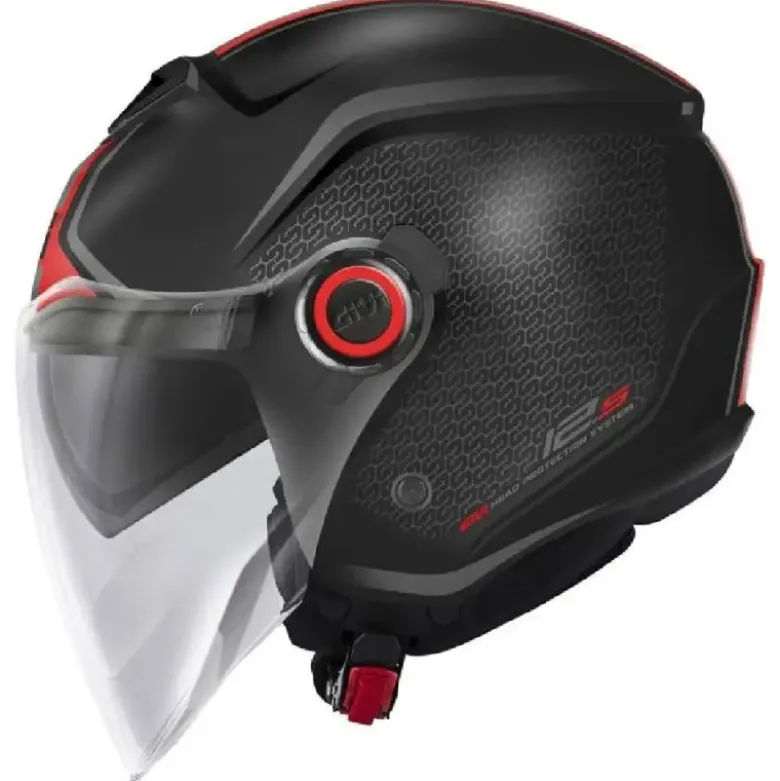 Casco Jet Givi 12.5 Touch Nero Opaco Rosso