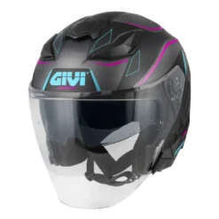 Casco Jet Givi X.31 Impact Nero Opaco Dark Titanio Fuchsia Blu