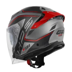 Casco Jet Givi X.31 Impact Titanio Opaco Nero Rosso