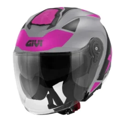 Casco Jet Givi X.25 Target Titanio Opaco Rosa