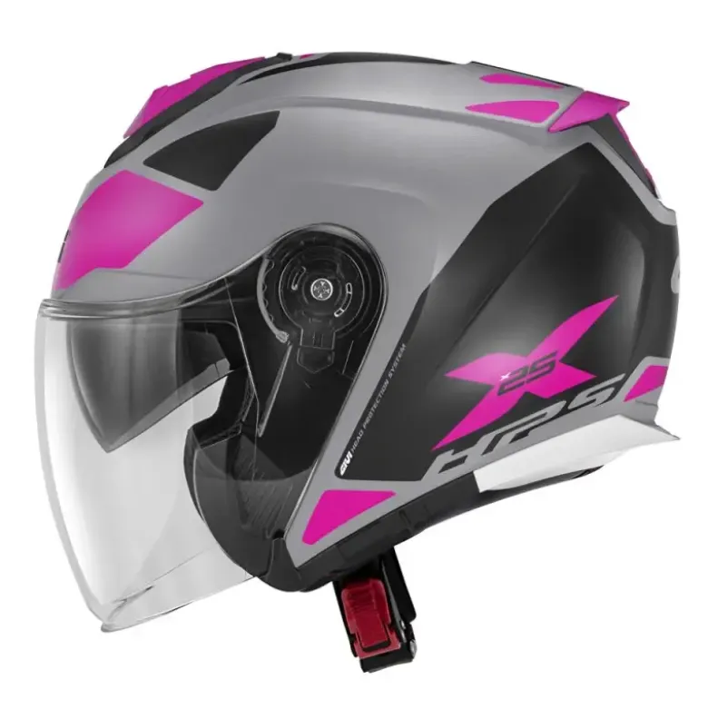 Casco Jet Givi X.25 Target Titanio Opaco Rosa