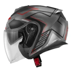 Casco Jet Givi X.25 Trace Titanio Opaco Nero Rosso
