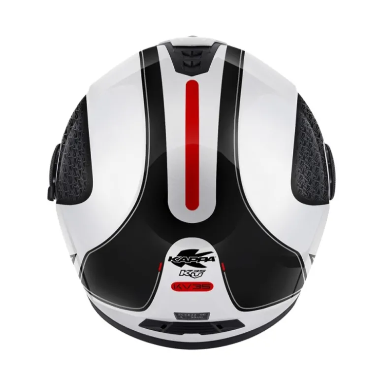 Casco Jet Kappa KV35 Dexter Bianco Lucido Nero Rosso
