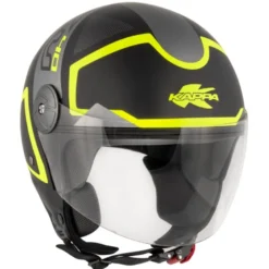 Casco Jet Kappa Shapes KV40 Nero Opaco Grigio Giallo
