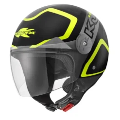 Casco Jet Kappa Shapes KV40 Nero Opaco Grigio Giallo