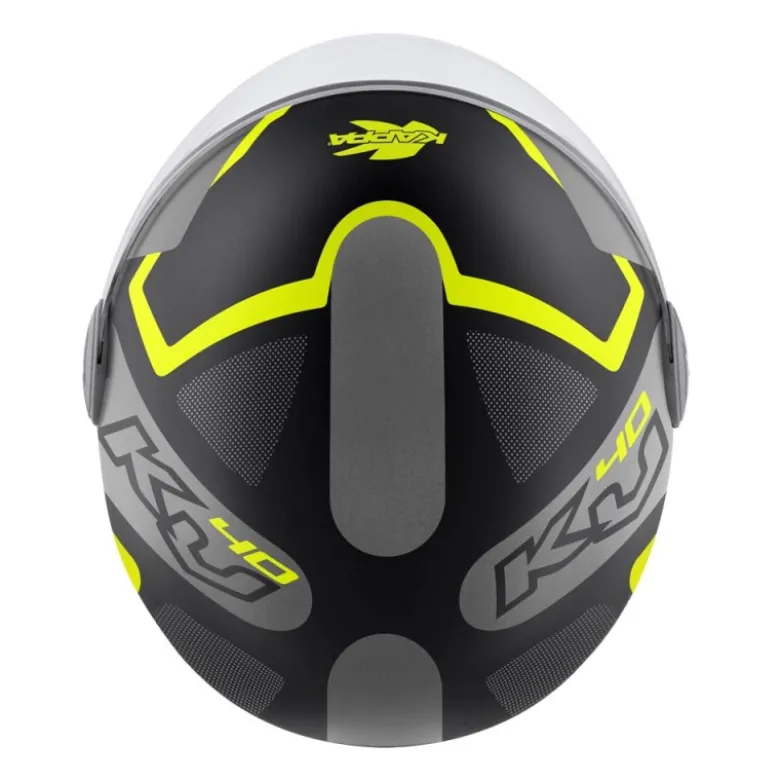 Casco Jet Kappa Shapes KV40 Nero Opaco Grigio Giallo