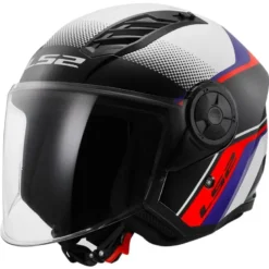 Casco Jet Ls2 OF616 Airflow 2 Rush Bianco Blu Rosso Lucido