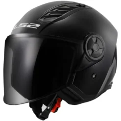 Casco Jet Ls2 OF616 Airflow 2 Solid Nero Lucido con Visiera Aggiuntiva