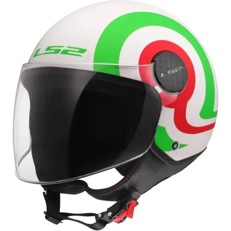 Casco Jet Ls2 OF558 Sphere Lux II Urby Bianco Verde Rosso