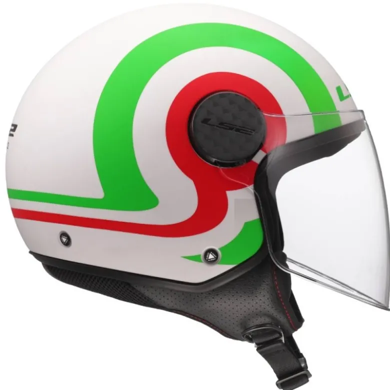 Casco Jet Ls2 OF558 Sphere Lux II Urby Bianco Verde Rosso