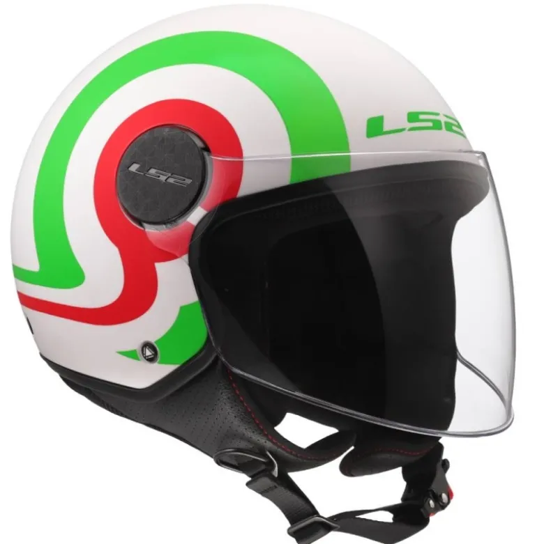 Casco Jet Ls2 OF558 Sphere Lux II Urby Bianco Verde Rosso
