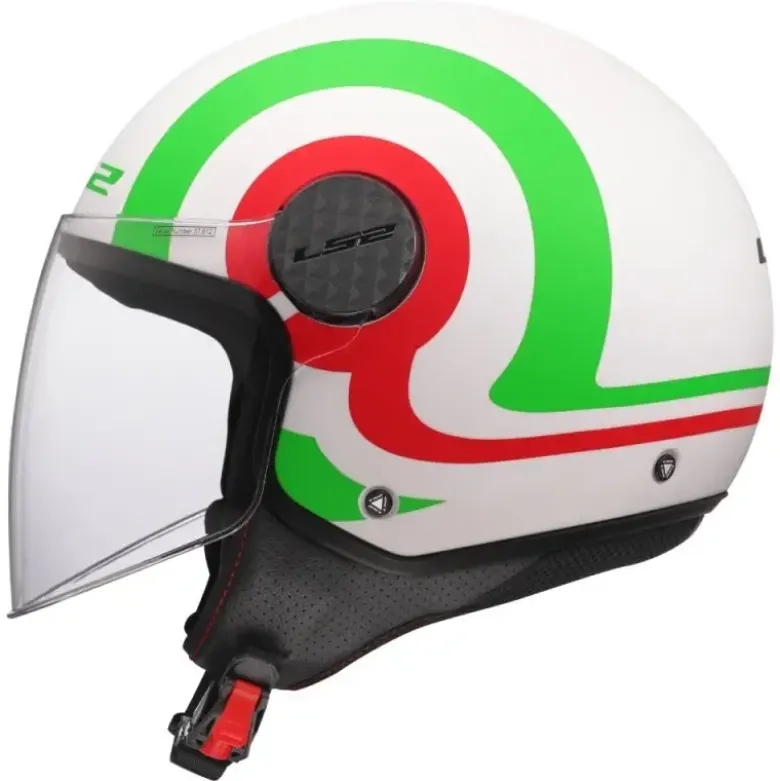 Casco Jet Ls2 OF558 Sphere Lux II Urby Bianco Verde Rosso