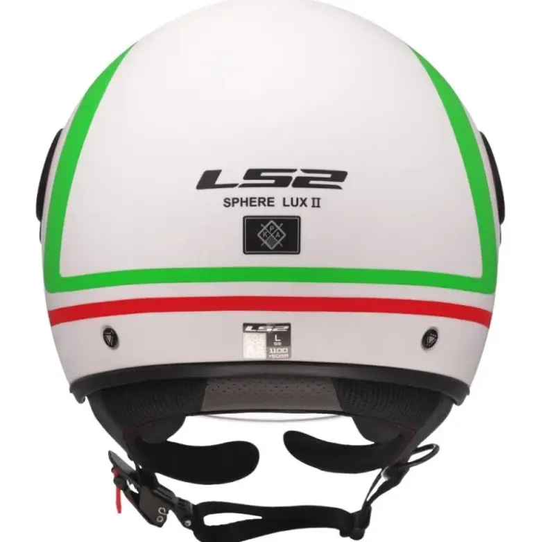 Casco Jet Ls2 OF558 Sphere Lux II Urby Bianco Verde Rosso