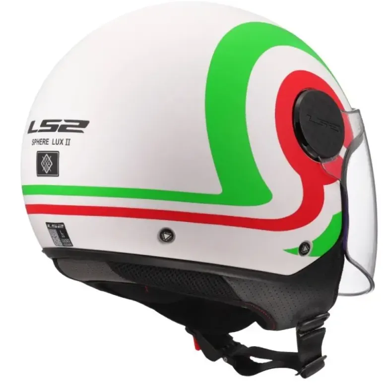 Casco Jet Ls2 OF558 Sphere Lux II Urby Bianco Verde Rosso