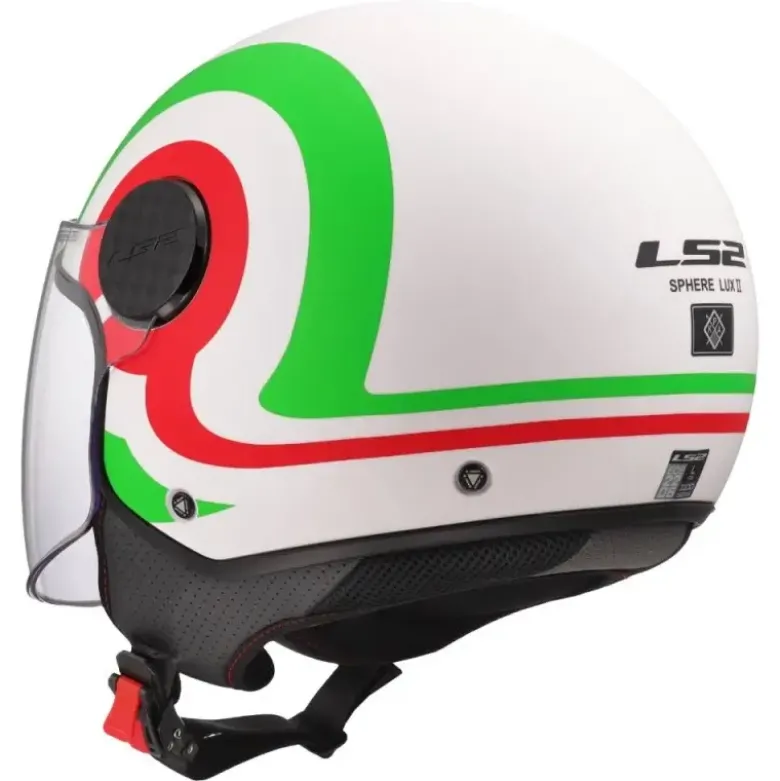 Casco Jet Ls2 OF558 Sphere Lux II Urby Bianco Verde Rosso