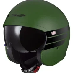Casco Jet Ls2 OF599 Spitfire II Retro Verde Militare Opaco