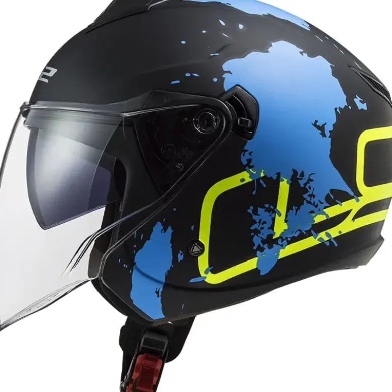Casco Jet Ls2 OF573 Twister II Xover Opaco Nero Blu