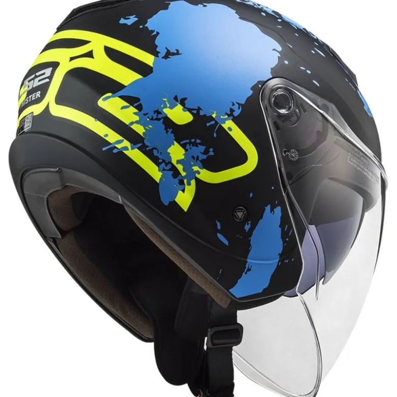 Casco Jet Ls2 OF573 Twister II Xover Opaco Nero Blu