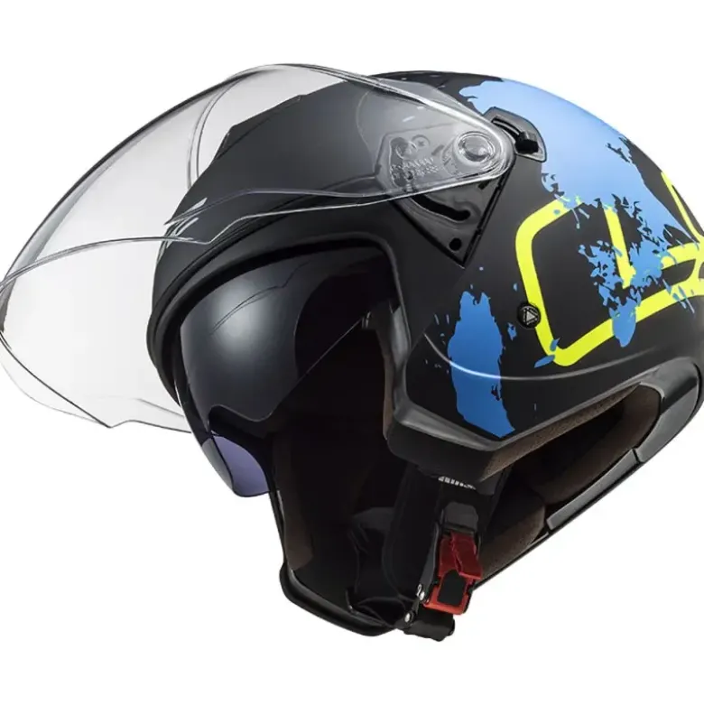 Casco Jet Ls2 OF573 Twister II Xover Opaco Nero Blu