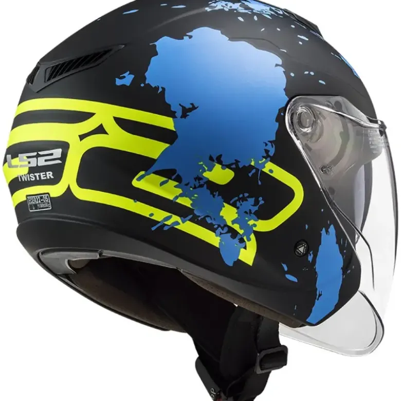 Casco Jet Ls2 OF573 Twister II Xover Opaco Nero Blu