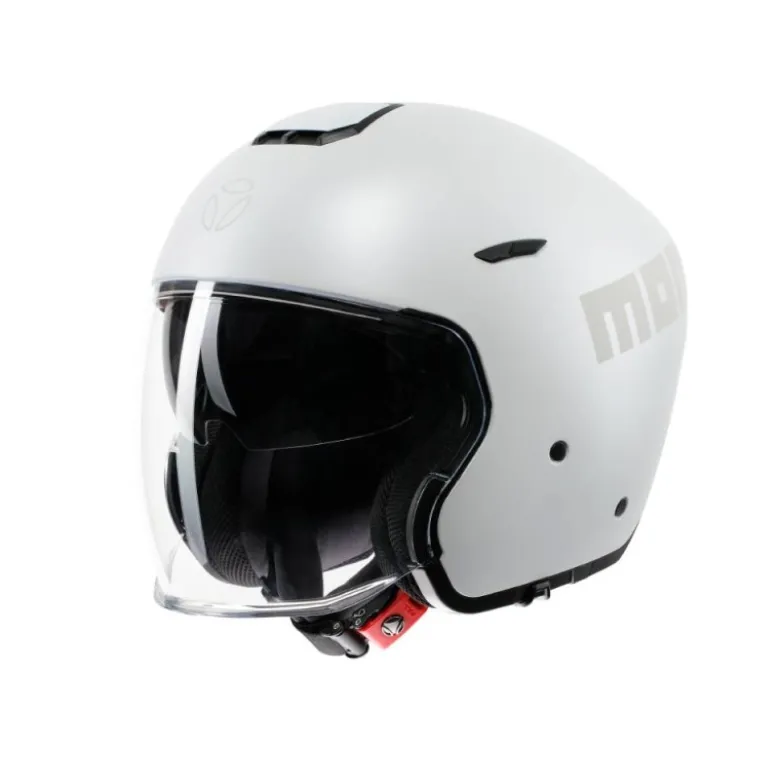 Casco Jet Momo Design Aero Mono Bianco Perla Opaco Grigio