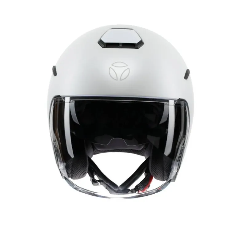 Casco Jet Momo Design Aero Mono Bianco Perla Opaco Grigio