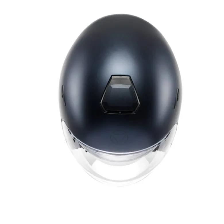 Casco Jet Momo Design Aero Mono Blu Opaco Antracite