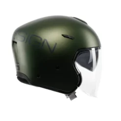 Casco Jet Momo Design Aero Mono Verde Militare Antracite