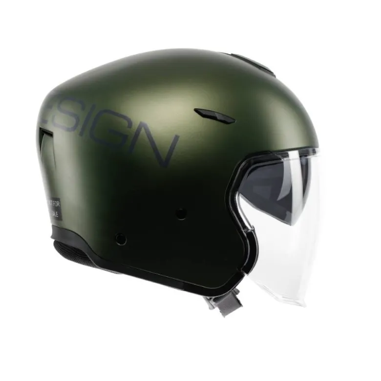 Casco Jet Momo Design Aero Mono Verde Militare Antracite