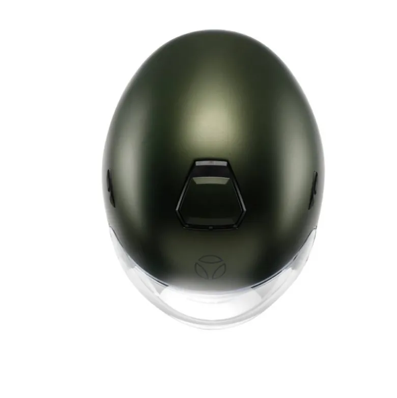Casco Jet Momo Design Aero Mono Verde Militare Antracite