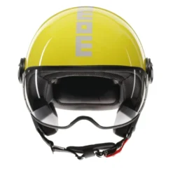 Casco Jet Momo Design Fgtr Classic Candy Lucido Giallo Bianco