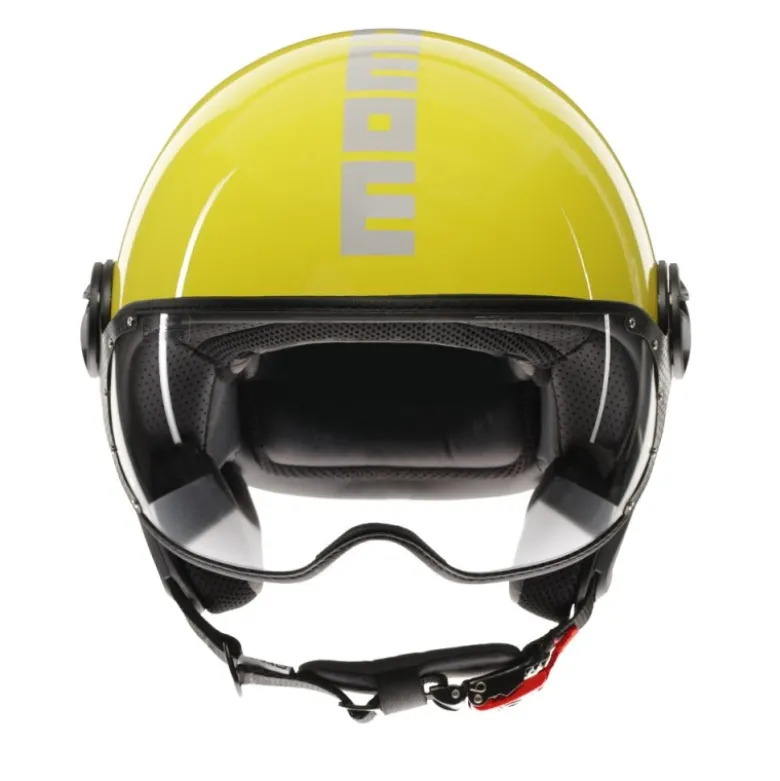 Casco Jet Momo Design Fgtr Classic Candy Lucido Giallo Bianco