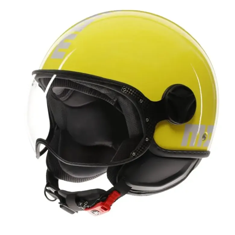 Casco Jet Momo Design Fgtr Classic Candy Lucido Giallo Bianco