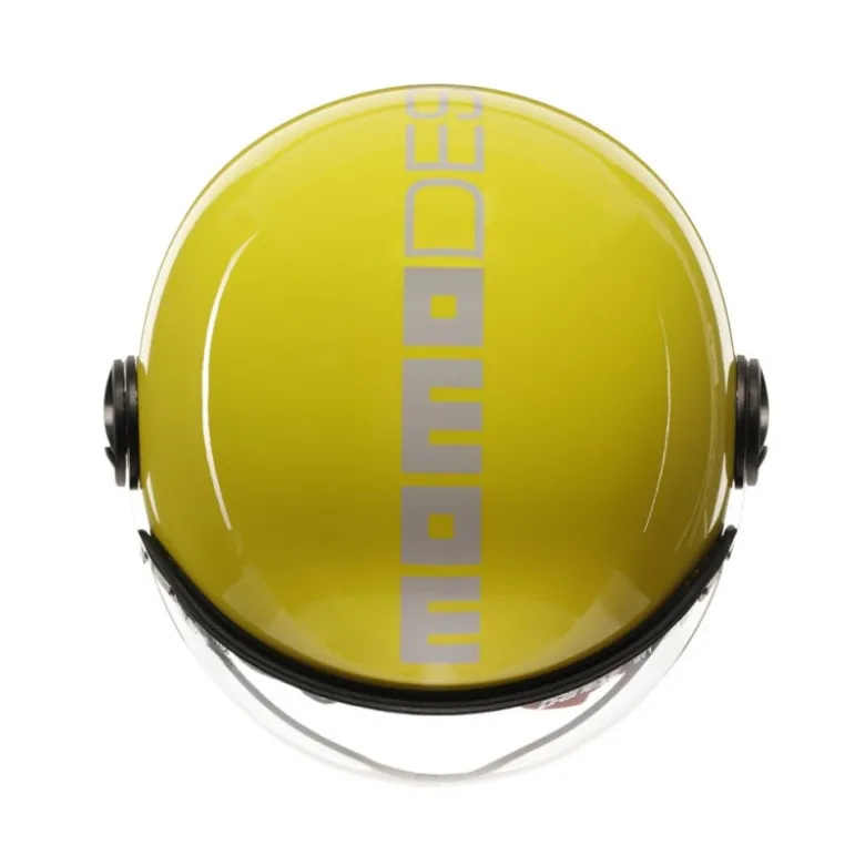 Casco Jet Momo Design Fgtr Classic Candy Lucido Giallo Bianco