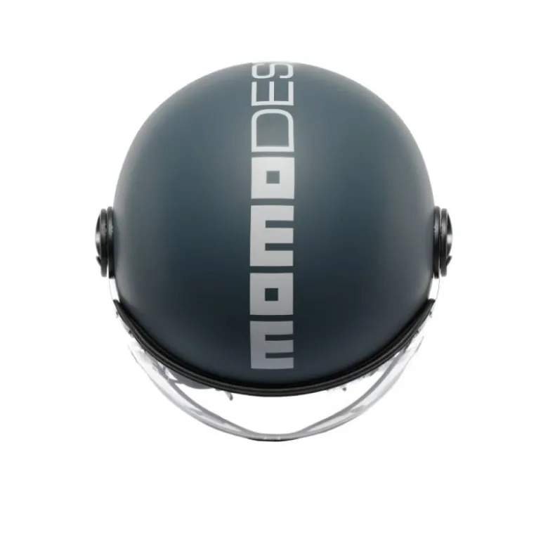 Casco Jet Momo Design Fgtr Classic Candy Ottanio Opaco Grigio Bianco