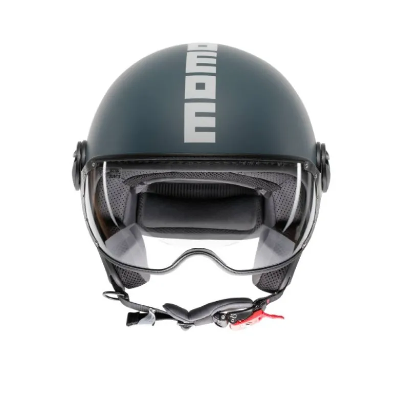 Casco Jet Momo Design Fgtr Classic Candy Ottanio Opaco Grigio Bianco