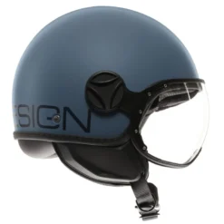 Casco Jet Momo Design Fgtr Classic Mono Opaco Dusty Blu