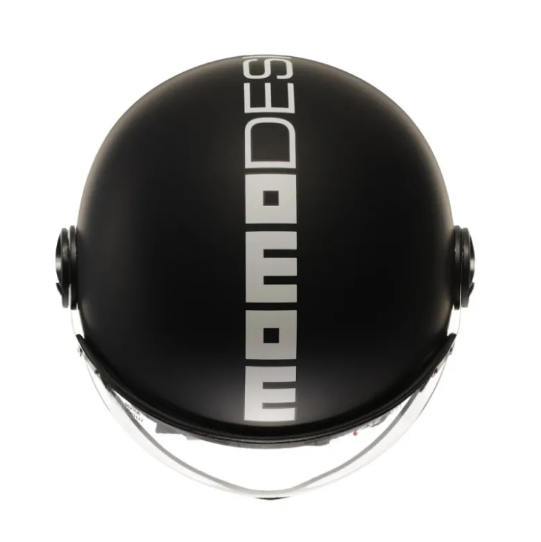 Casco Jet Momo Design Fgtr Classic Mono Opaco Nero Bianco