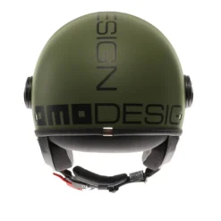 Casco Jet Momo Design Fgtr Classic Mono Opaco Verde Militare Nero