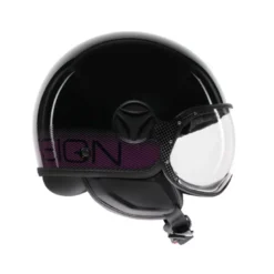 Casco Jet Momo Design Fgtr Classic Stripes Fucsia Glitter