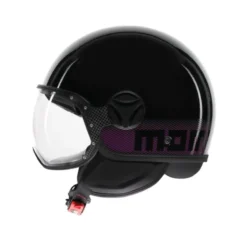 Casco Jet Momo Design Fgtr Classic Stripes Fucsia Glitter