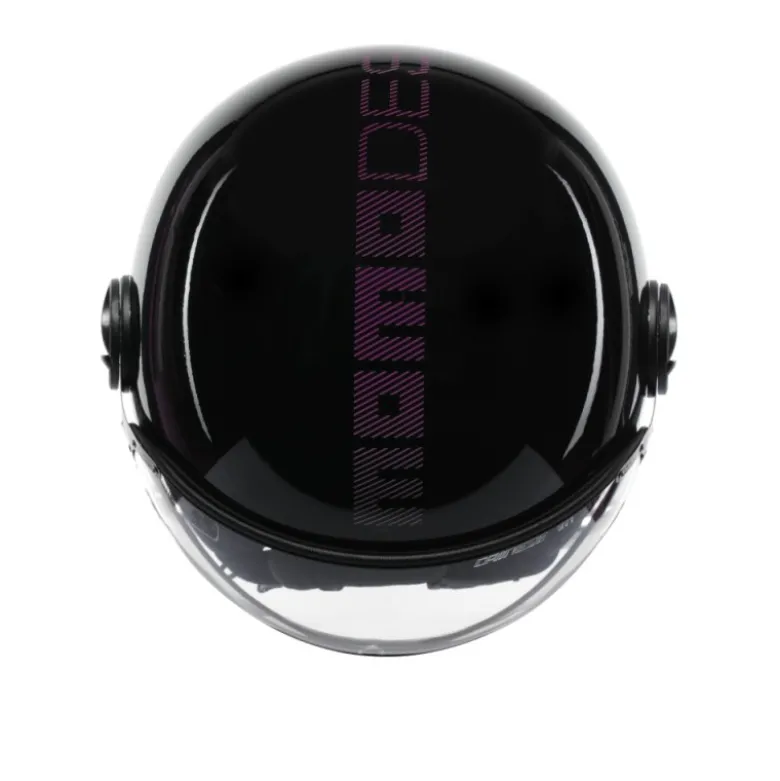 Casco Jet Momo Design Fgtr Classic Stripes Fucsia Glitter