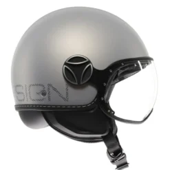 Casco Jet Momo Design Fgtr Evo E2206 Hip Opaco Grigio Cerulean Grey