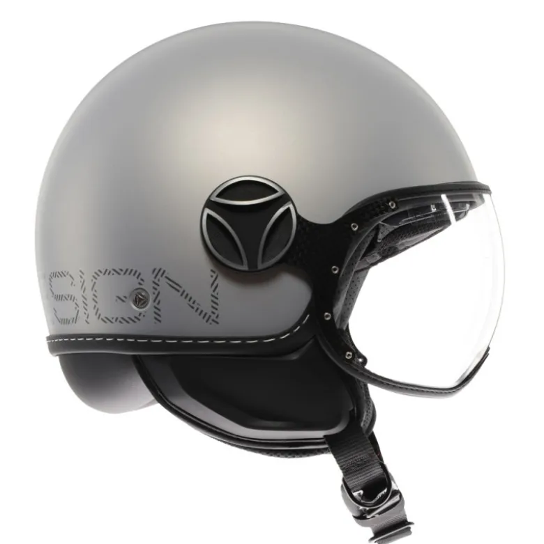 Casco Jet Momo Design Fgtr Evo E2206 Hip Opaco Grigio Cerulean Grey