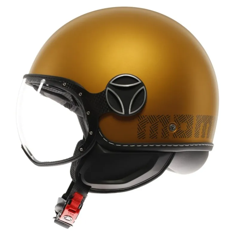 Casco Jet Momo Design Fgtr Evo Hip Opaco Ocra Grigio