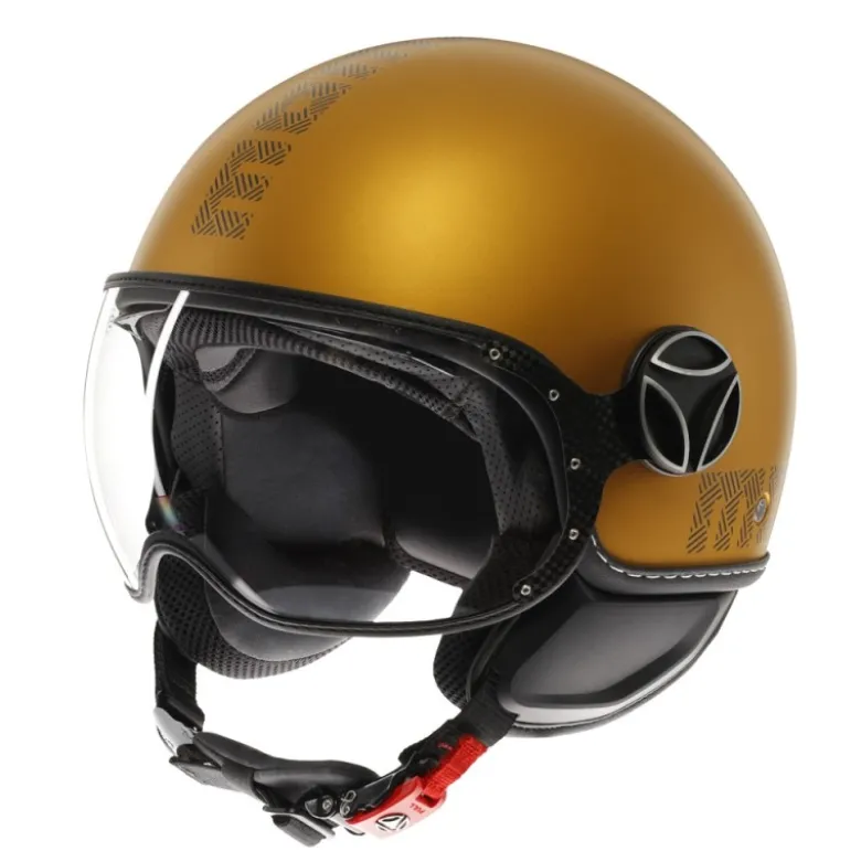 Casco Jet Momo Design Fgtr Evo Hip Opaco Ocra Grigio