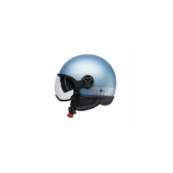 Casco Jet Momo Design Fgtr Evo Mono Blu Silver Opaco