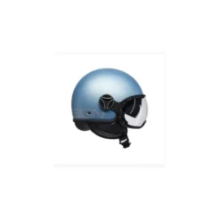 Casco Jet Momo Design Fgtr Evo Mono Blu Silver Opaco